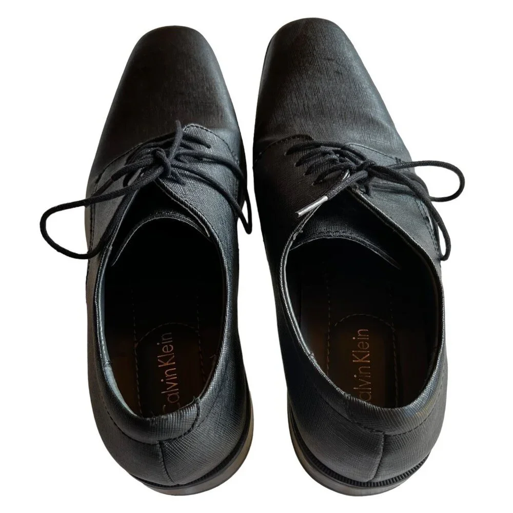 Calvin Klein Gordon Men's Size 9.5 Shoes Oxford Black Lace Up Dress Career